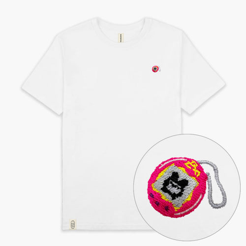 90s Virtual Pet Embroidered T-Shirt (Unisex)-Embroidered Clothing, Embroidered T-Shirt, N03-Existential Thread