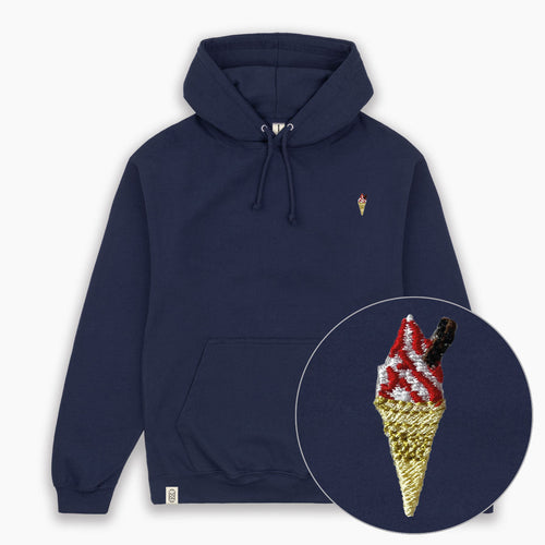 99 Ice Cream Cone Embroidered Hoodie (Unisex)-Embroidered Clothing, Embroidered Hoodie, JH001-fundacionaqualogy