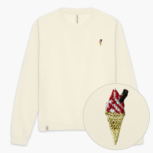 99 Ice Cream Cone Embroidered Sweatshirt (Unisex)-Embroidered Clothing, Embroidered Sweatshirt, JH030-fundacionaqualogy