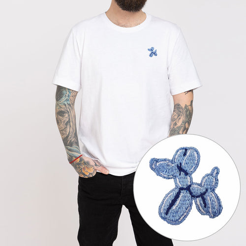 Balloon Dog Embroidered T-Shirt (Unisex)-Embroidered Clothing, Embroidered T-Shirt, N03-fundacionaqualogy