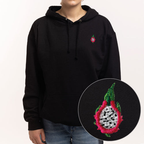 Dragon Fruit Embroidered Hoodie (Unisex)-Embroidered Clothing, Embroidered Hoodie, JH001-fundacionaqualogy