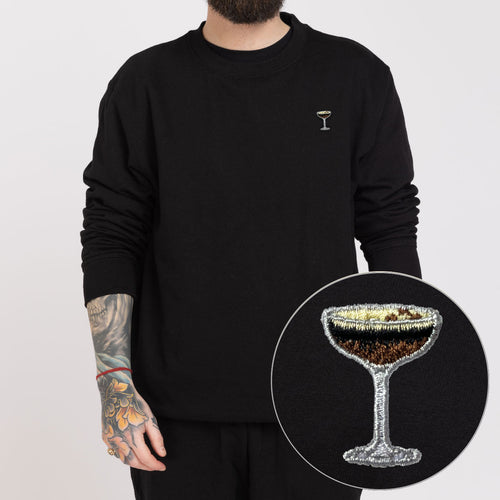Espresso Martini Embroidered Sweatshirt (Unisex)-Embroidered Clothing, Embroidered Sweatshirt, JH030-fundacionaqualogy
