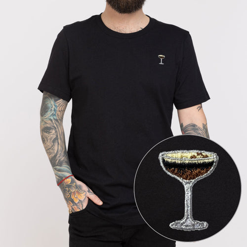 Espresso Martini Embroidered T-Shirt (Unisex)-Embroidered Clothing, Embroidered T-Shirt, N03-fundacionaqualogy
