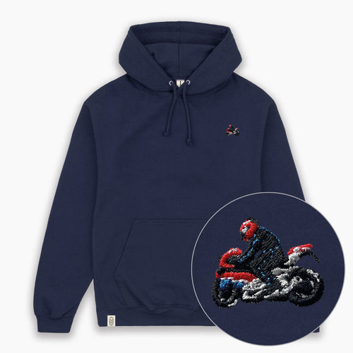 Motorbike Embroidered Hoodie (Unisex)-Embroidered Clothing, Embroidered Hoodie, JH001-Existential Thread