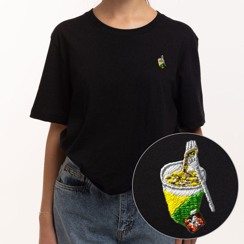 Noodle Pot Embroidered T-Shirt (Unisex)-Embroidered Clothing, Embroidered T-Shirt, N03-fundacionaqualogy