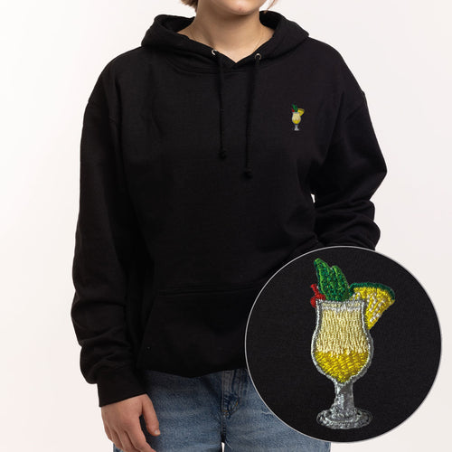 Piña Colada Embroidered Hoodie (Unisex)-Embroidered Clothing, Embroidered Hoodie, JH001-fundacionaqualogy