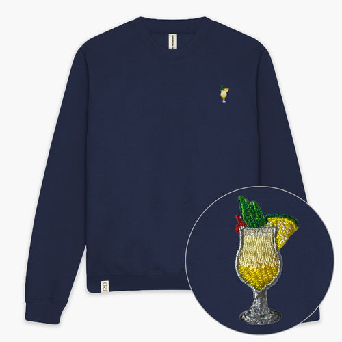 Piña Colada Embroidered Sweatshirt (Unisex)-Embroidered Clothing, Embroidered Sweatshirt, JH030-fundacionaqualogy