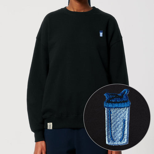 Protein Shaker Embroidered Sweatshirt (Unisex)-Embroidered Clothing, Embroidered Sweatshirt, JH030-fundacionaqualogy