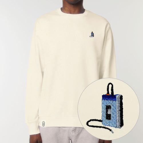 Tape Player Embroidered Sweatshirt (Unisex)-Embroidered Clothing, Embroidered Sweatshirt, JH030-fundacionaqualogy