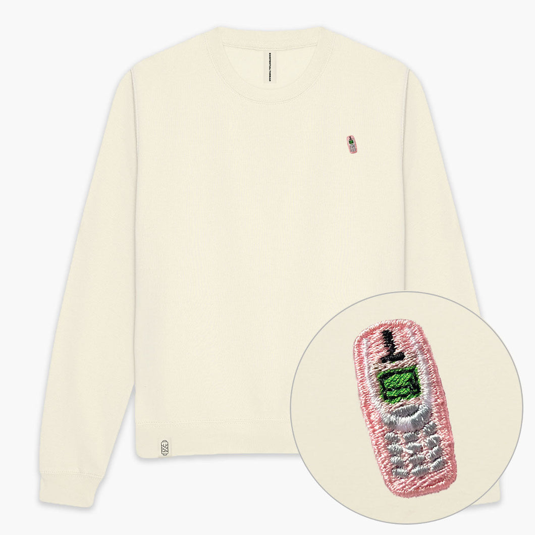 90s Phone Embroidered Sweatshirt (Unisex)-Embroidered Clothing, Embroidered Sweatshirt, JH030-Existential Thread