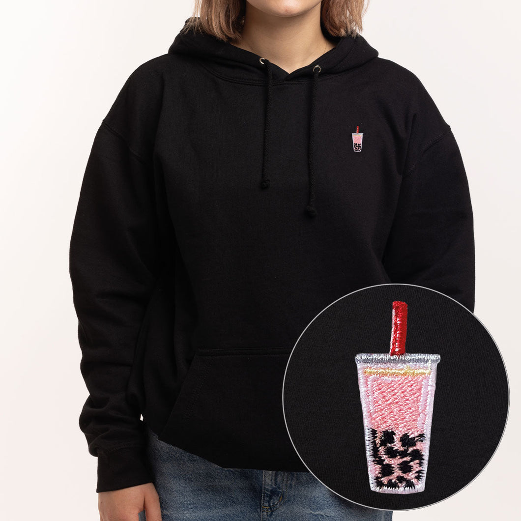 Bubble Tea Embroidered Hoodie (Unisex)-Embroidered Clothing, Embroidered Hoodie, JH001-Existential Thread