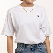 Laden Sie das Bild in den Galerie-Viewer, Bubble Tea Embroidered T-Shirt (Unisex)-Embroidered Clothing, Embroidered T-Shirt, N03-Existential Thread