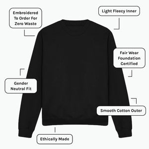 Cherry Bakewell Embroidered Sweatshirt (Unisex)-Embroidered Clothing, Embroidered Sweatshirt, JH030-Existential Thread