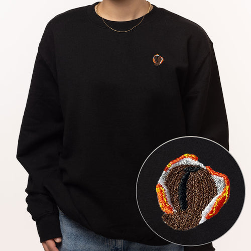 Chocolate Orange Embroidered Sweatshirt (Unisex)-Embroidered Clothing, Embroidered Sweatshirt, JH030-Existential Thread