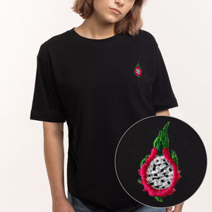 Dragon Fruit Embroidered T-Shirt (Unisex)-Embroidered Clothing, Embroidered T-Shirt, N03-Existential Thread