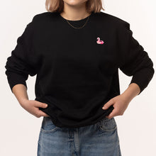 Cargar imagen en el visor de la galería, Flamingo Floatie Sweatshirt (Unisex)-Embroidered Clothing, Embroidered Sweatshirt, JH030-Existential Thread