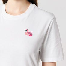 Laden Sie das Bild in den Galerie-Viewer, Flamingo Floatie T-Shirt (Unisex)-Embroidered Clothing, Embroidered T-Shirt, EP01-Existential Thread