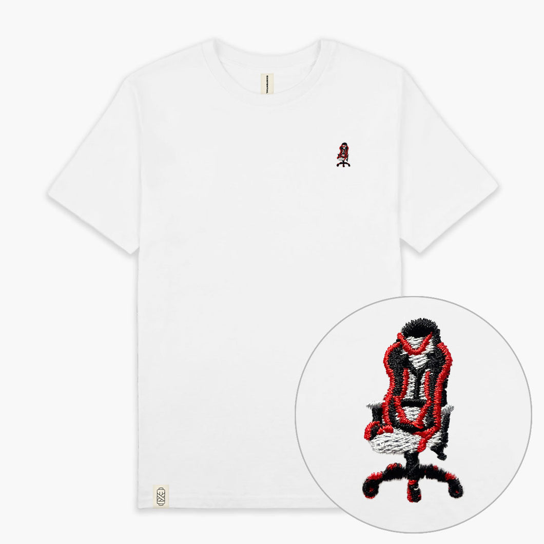 Gaming Chair Embroidered T-Shirt (Unisex)-Embroidered Clothing, Embroidered T-Shirt, N03-Existential Thread