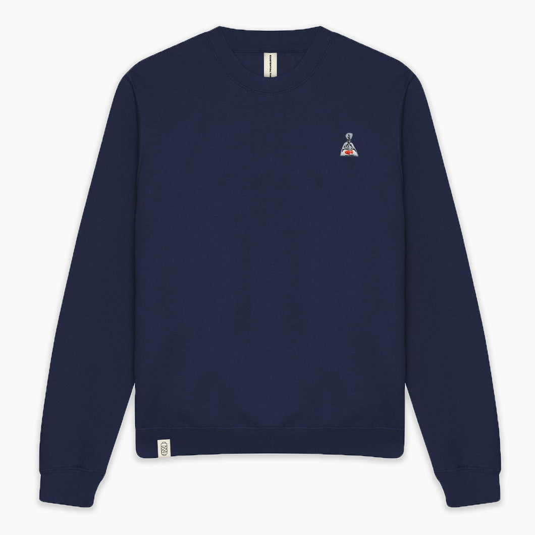 Goldfish In A Bag Embroidered Sweatshirt (Unisex)-Embroidered Clothing, Embroidered Sweatshirt, JH030-Existential Thread