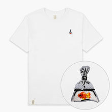 Laden Sie das Bild in den Galerie-Viewer, Goldfish In A Bag Embroidered T-Shirt (Unisex)-Embroidered Clothing, Embroidered T-Shirt, N03-Existential Thread