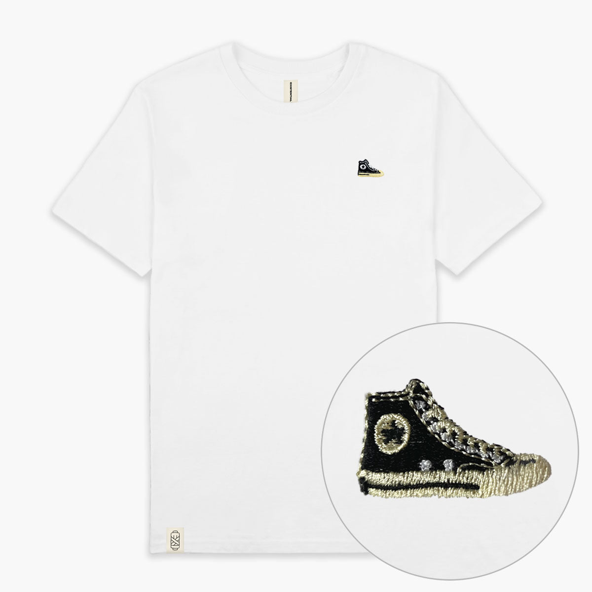 High-Top Sneaker Embroidered T-Shirt (Unisex)