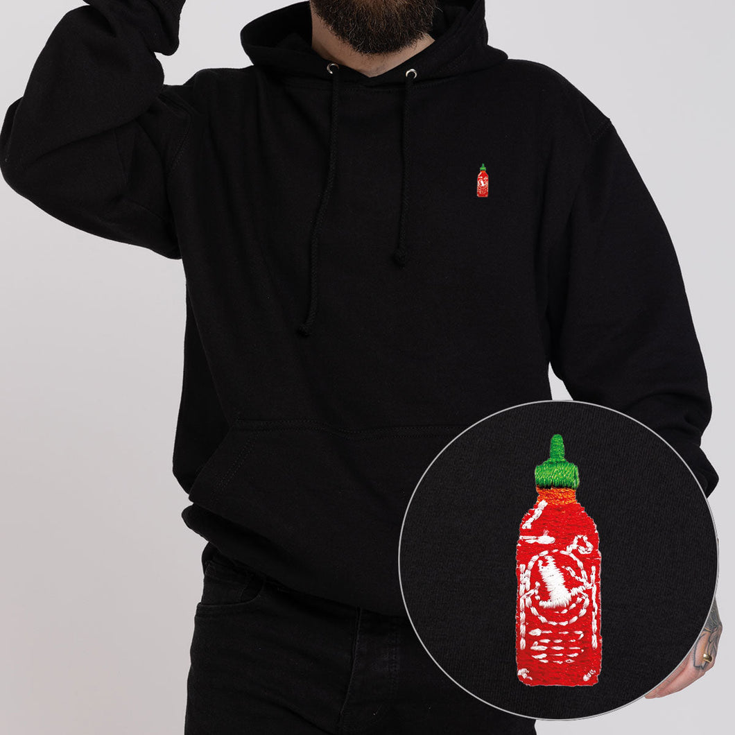 Hot Sauce Embroidered Hoodie (Unisex)-Embroidered Clothing, Embroidered Hoodie, JH001-Existential Thread