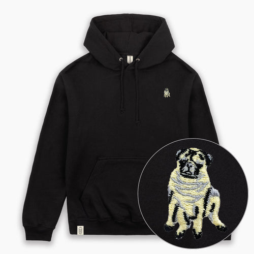 Pug Embroidered Hoodie (Unisex)-Embroidered Clothing, Embroidered Hoodie, JH001-Existential Thread