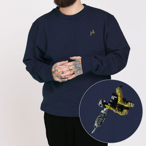 Tattoo Machine Sweatshirt (Unisex)-Embroidered Clothing, Embroidered Sweatshirt, JH030-Existential Thread
